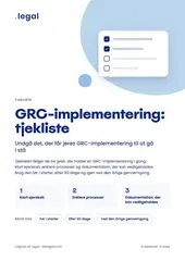 Forsiden af tjeklisten til GRC-implementering fra .legal