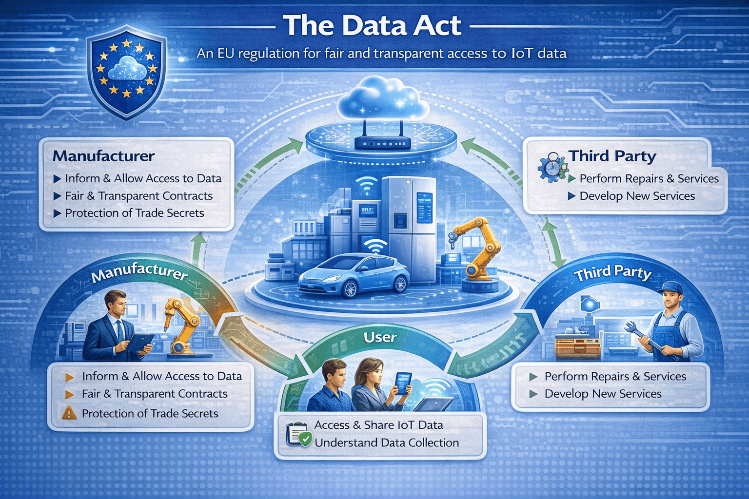 Data Act IoT data sharing between manufacturer, user and third party