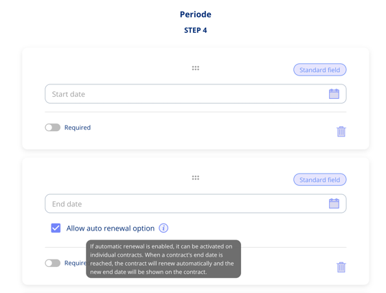 Allow auto renewal option