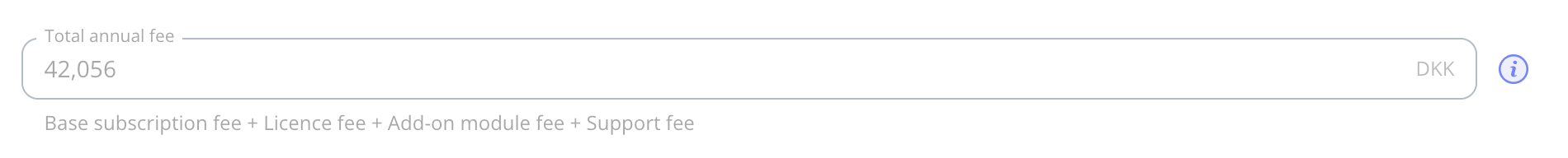Calculated fee on contract