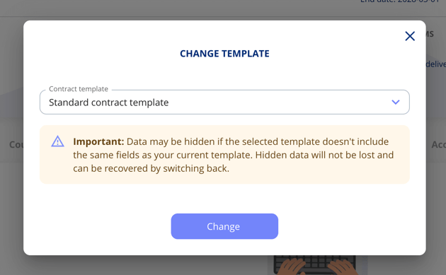 Change contract template