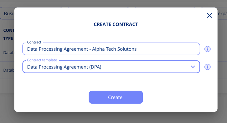 Create contract from template