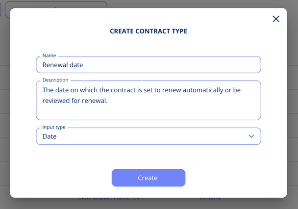 Create contract type