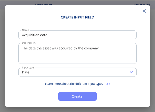 Create input field
