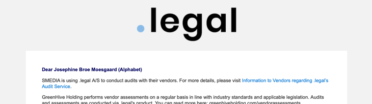Data processor name in audit email