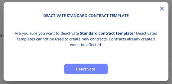 Deactivate standard template