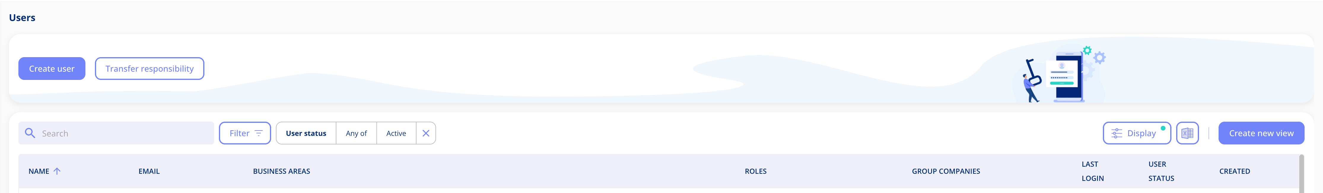 Export of users