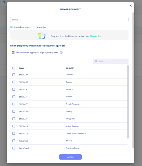 Group governance on policies
