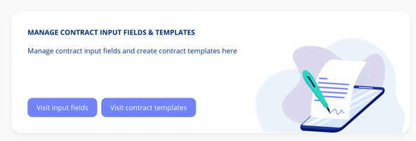 Manage contract input fields and templates