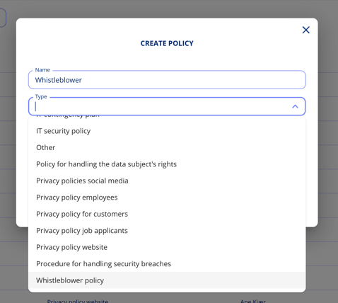 New policy types
