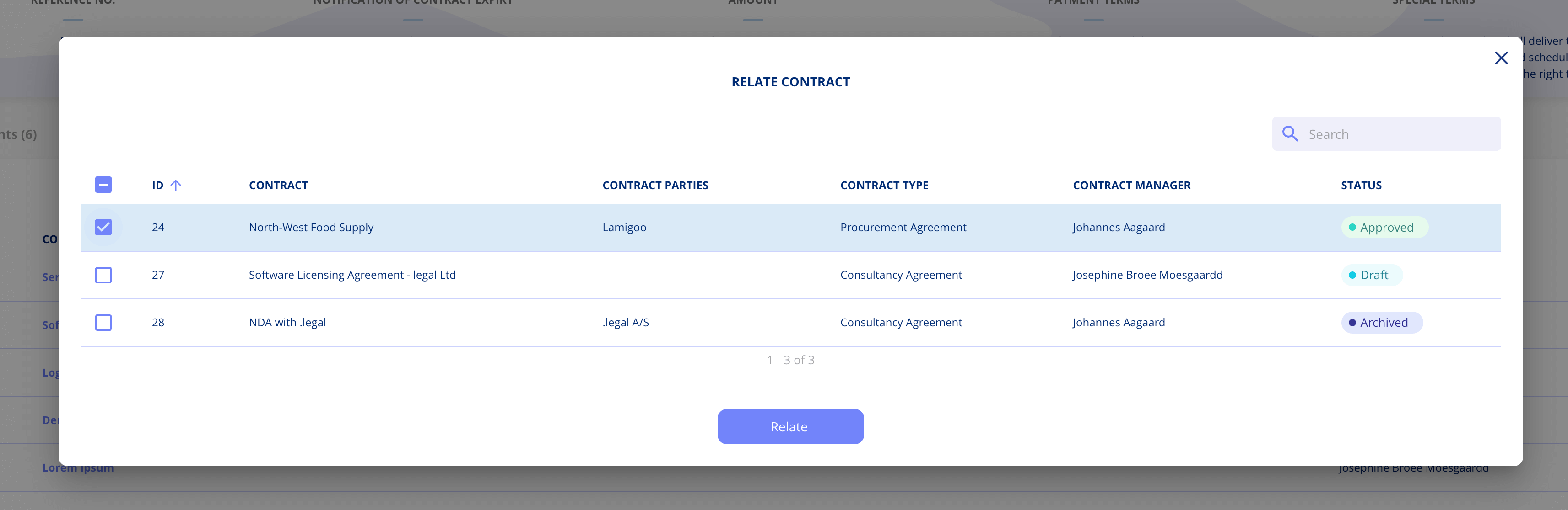 Relate contract