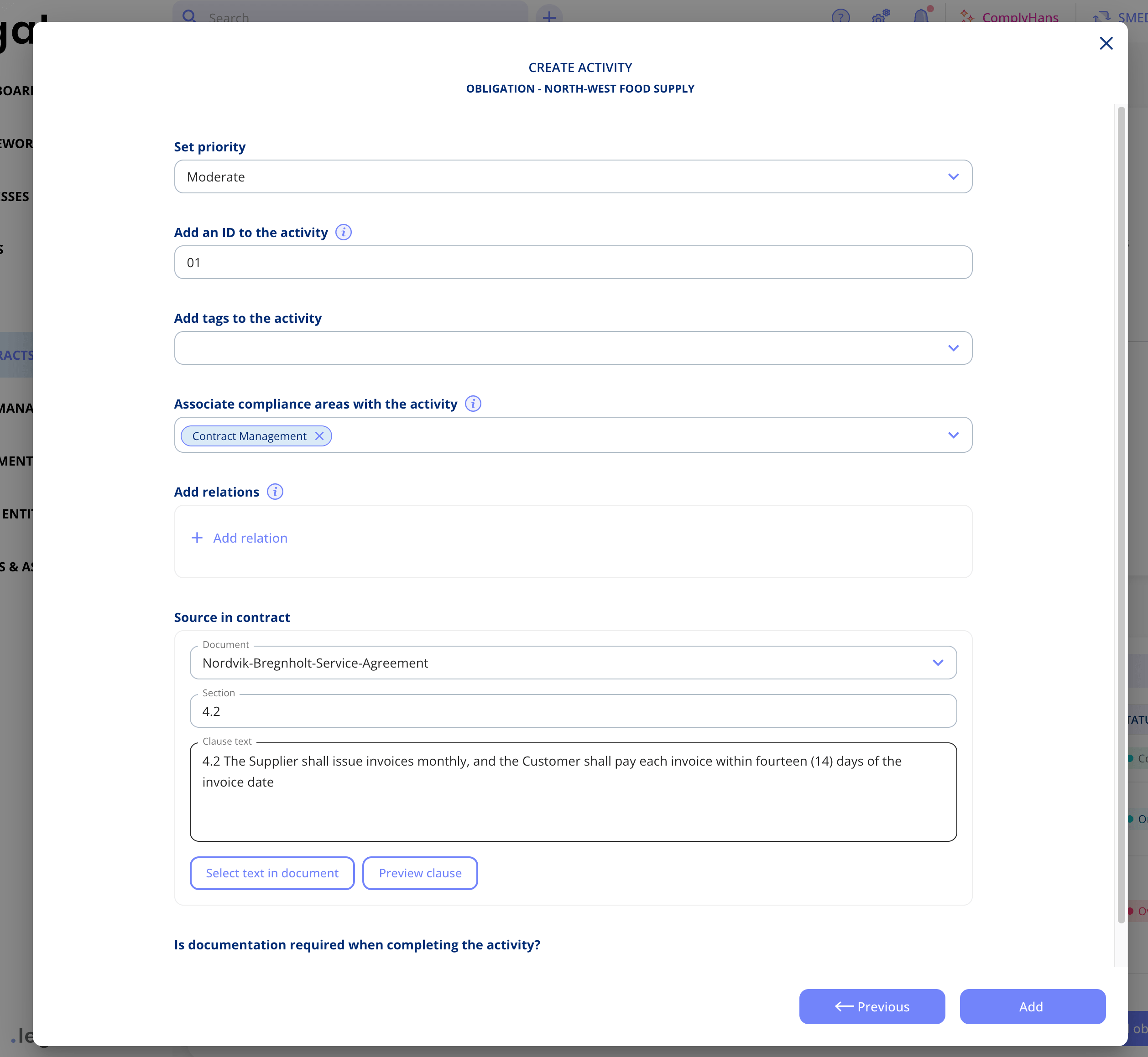 Source in contract