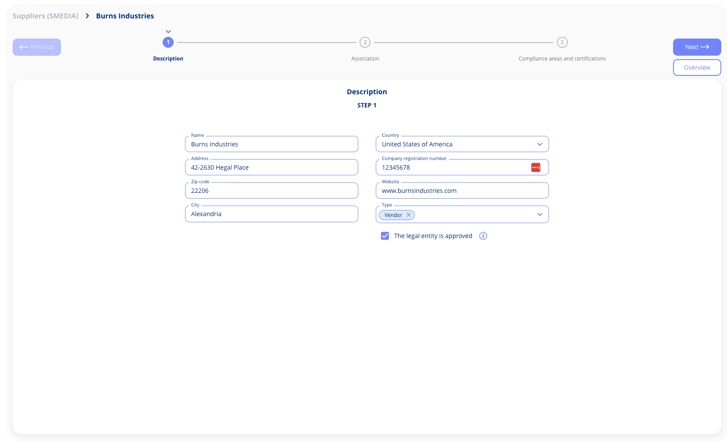 Create vendor