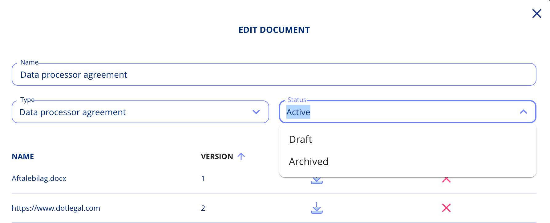 Document status