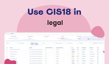 CIS18 framework overview in .legal platform with 18 security controls and implementation groups