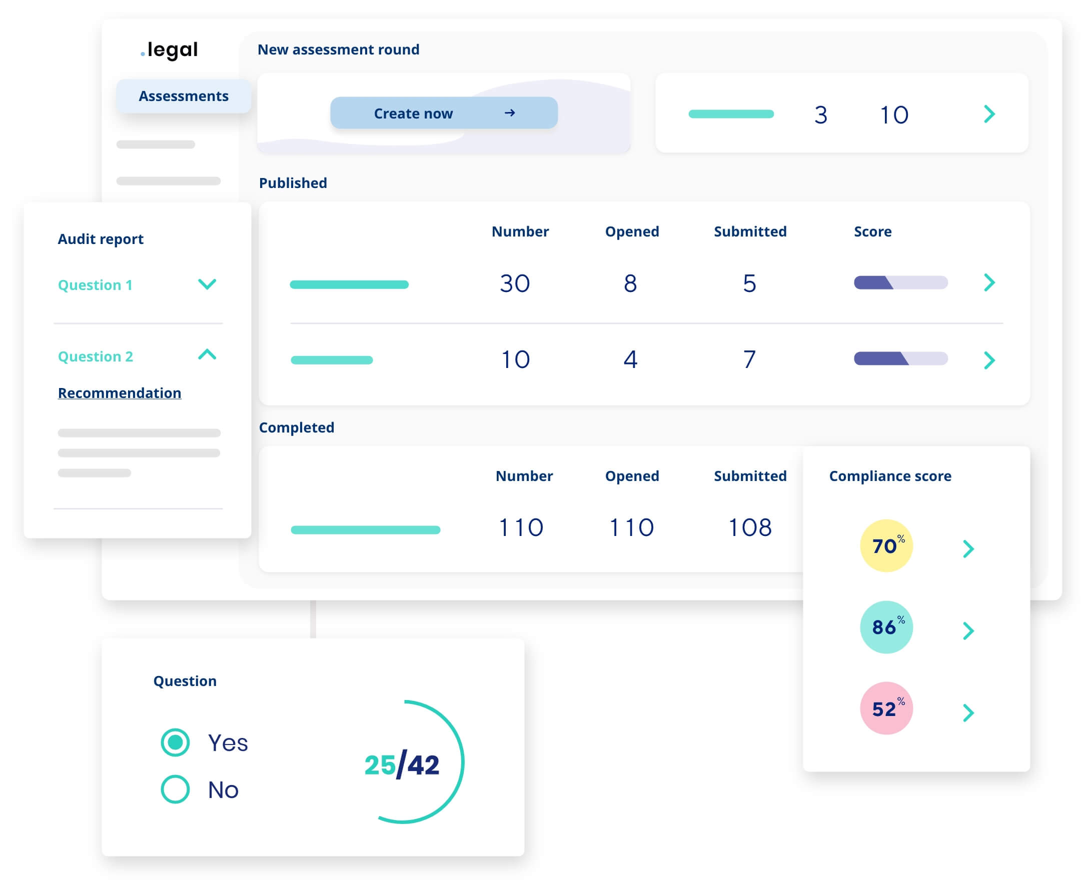 Vendor management software interface showing risk classification, audit workflows, and data processor management for GDPR and NIS2 compliance requirements