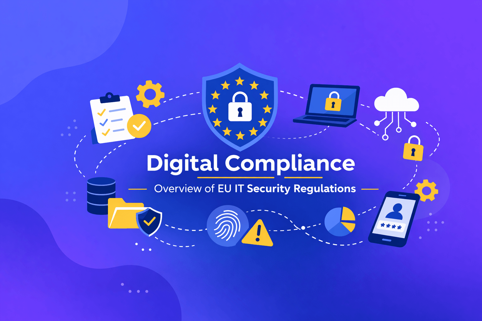 Get an overview of EU digital compliance regulations: GDPR, NIS2, AI Act, CRA, Data Act and DORA. See the requirements and find links to the legislation.