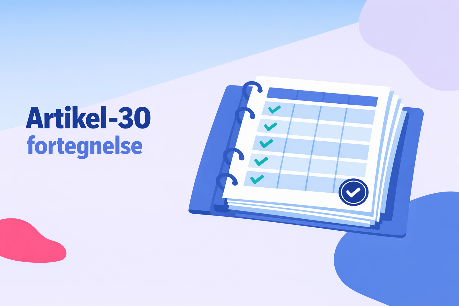 Hvad er en artikel 30 fortegnelse