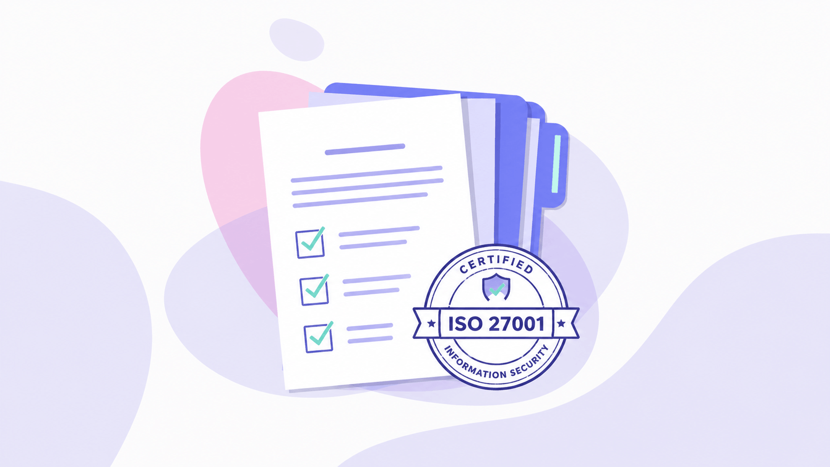ISO 27001 certification illustration – compliance professional with an overview of an information security management system