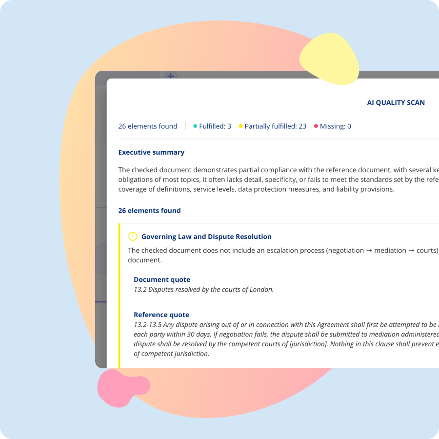 AI Quality Scan template management – set up and reuse document templates across your organisation