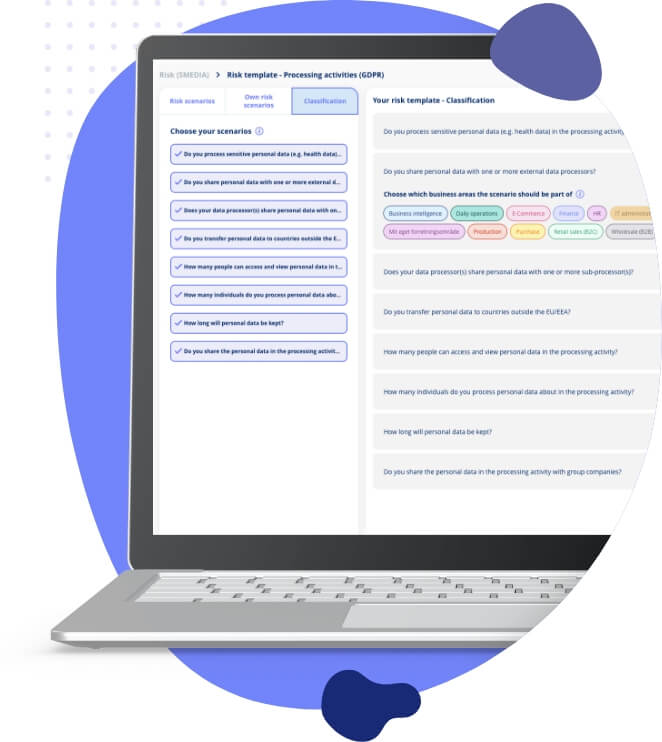 Risk management program template library with various compliance frameworks